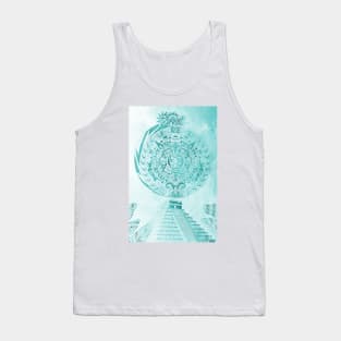 teotihuacan calendar dragon horoscope pyramid in mexican art Tank Top